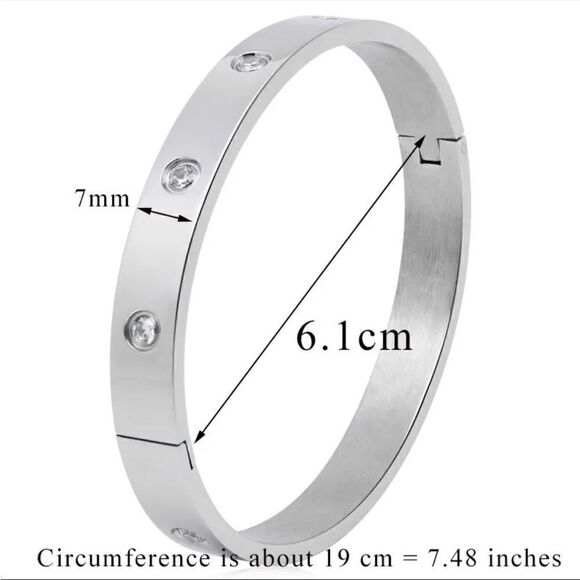 New Love Friendship Bangle Bracelet CZ Stones - Picture 11 of 16